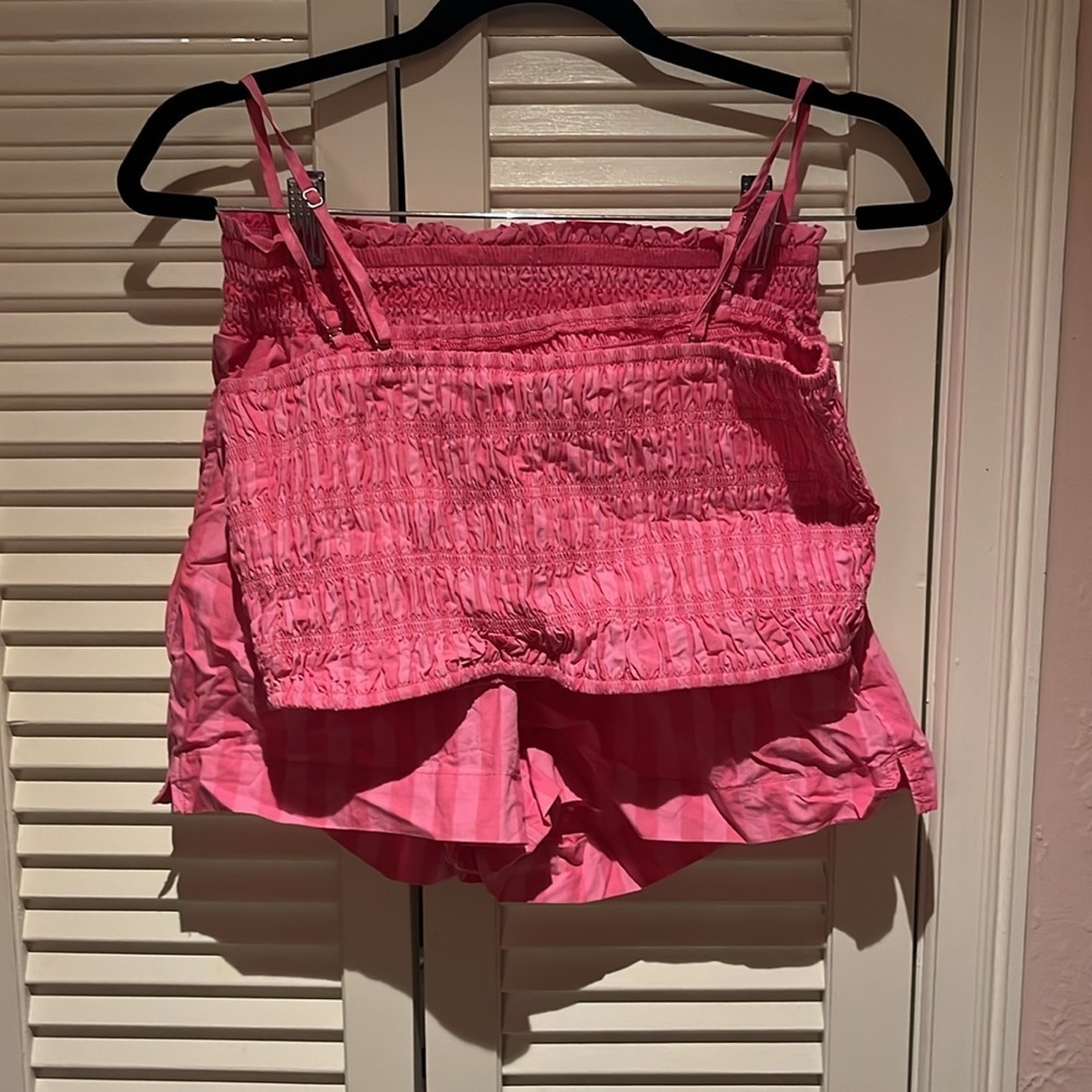 a new day Pink striped tank and shorts set